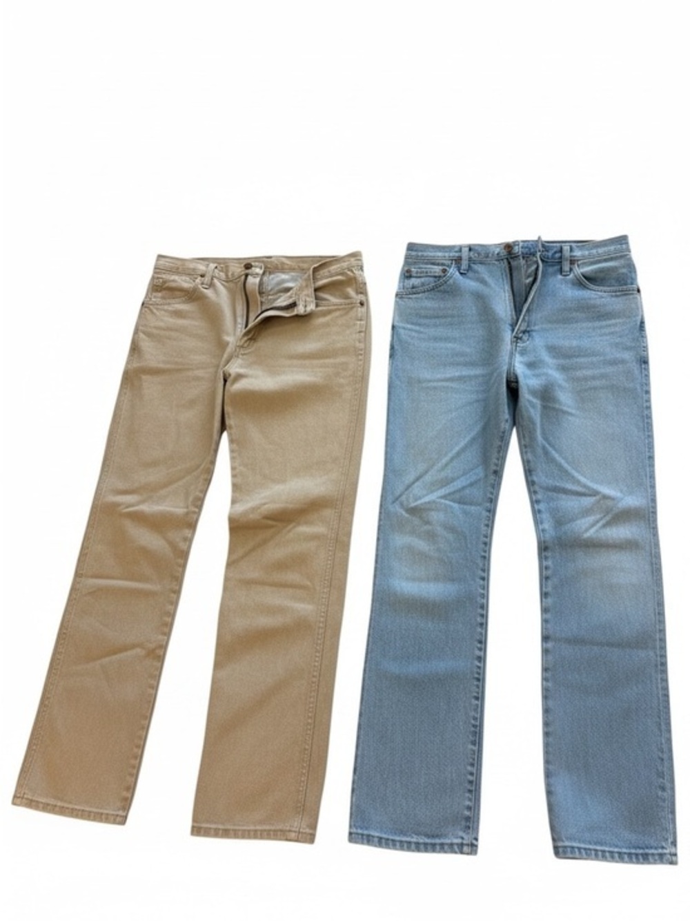 Wrangler Tan and Light Blue Men’s Jeans - Pair
